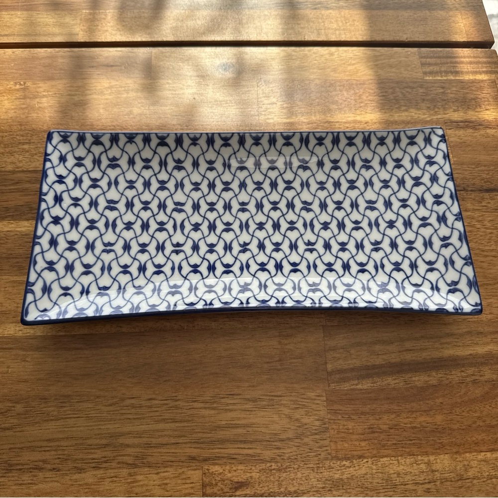 Bombay Blue and White 6x12” Serving Tray Platter